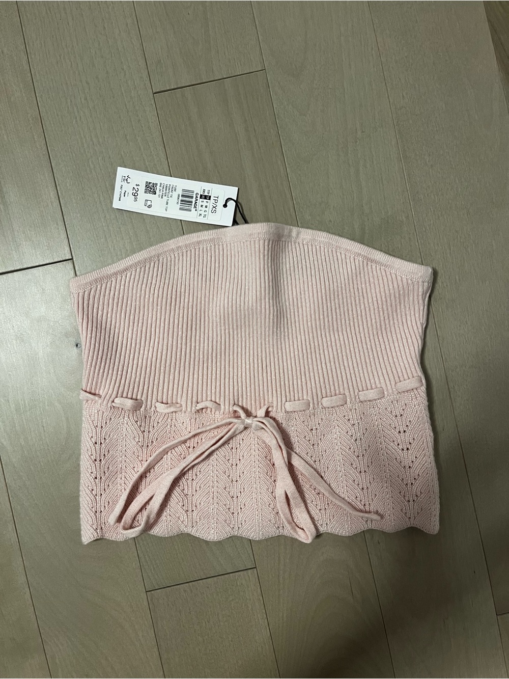Garage Clothing Pale Pink Strapless Knit Tube Top – NWT